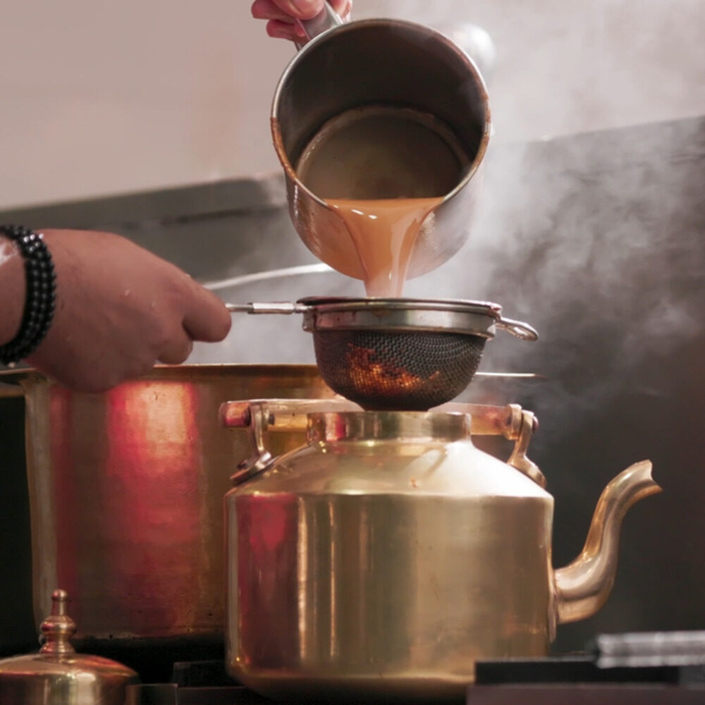 Brewing chai at Yewale Chai